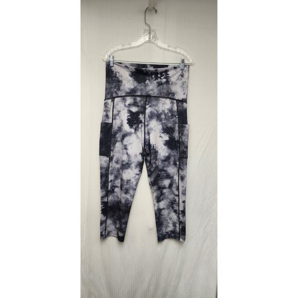 Tek Gear Women's Maternity Black/Gray Tie Dye Large Capri Leggings Size Large - Picture 3 of 5